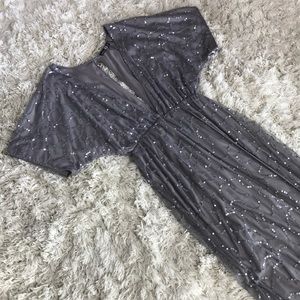 Boohoo Boutique Sequin Grey Maxi Dress